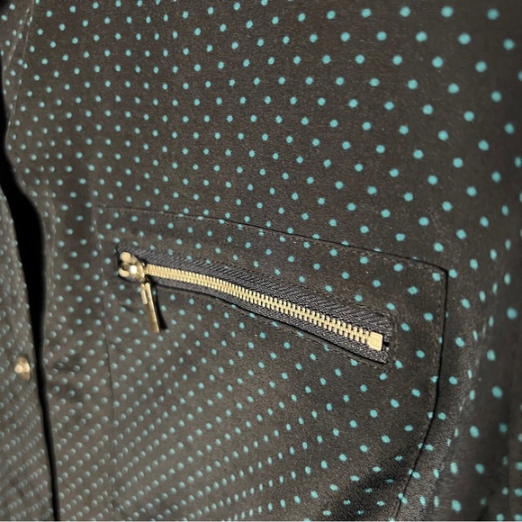 Jones New York Dotted Button Up Navy Blouse Top SZ 2X - Picture 3 of 6